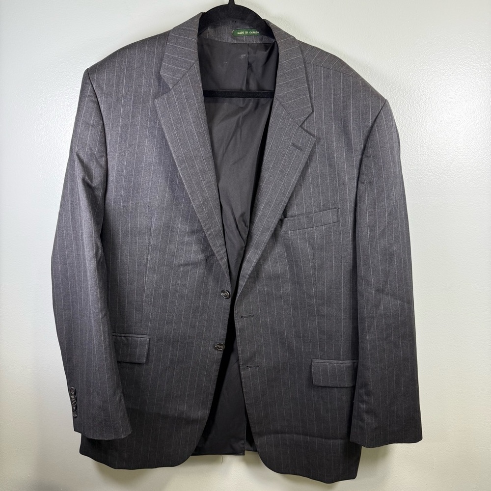 Lauren Ralph Lauren Mens Gray Pinstripe Wool Blazer Sport Coat‎ 50C